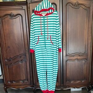 Striped Green and Red onesie size XXL
